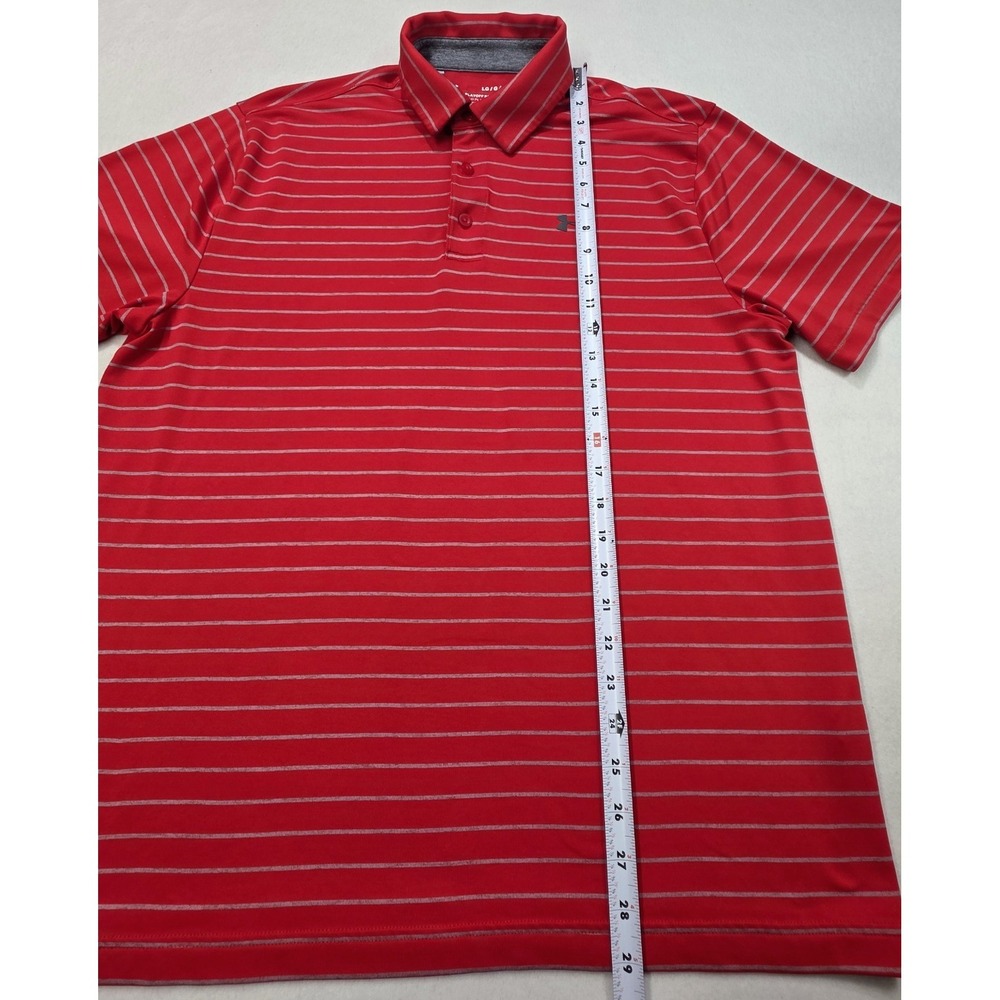 Under Armour The Playoff Polo Shirt Mens L LIMITED USE Red Gray Golf Stretch - Picture 3 of 8